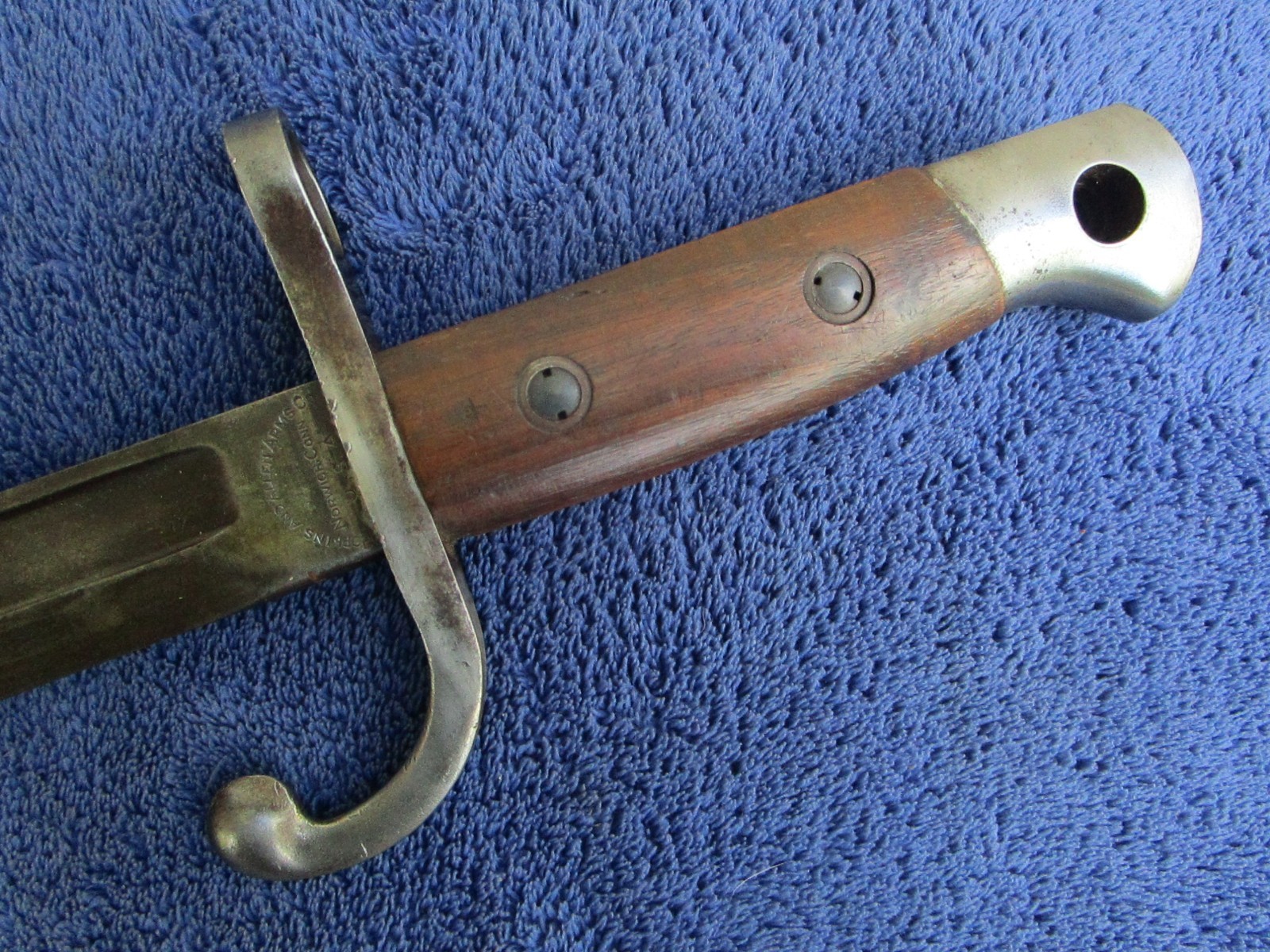 RARE ORIGINAL US MADE M1889 BELGIAN BAYONET AND SCABBARD MAKER HOPKINS AND ALLEN