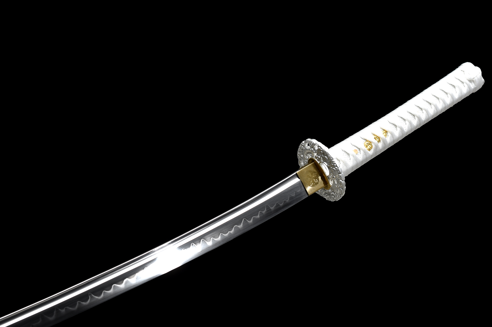 Elegant Silver Dragon Katana Clay Tempered T10 Japanese Samurai Functional Sword