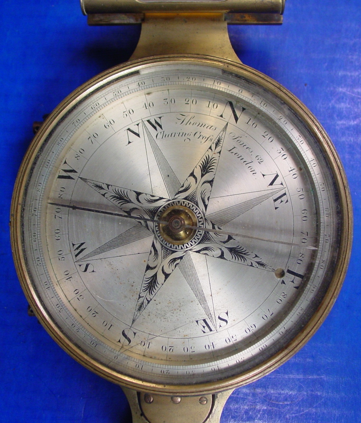 1816 Thomas Jones Compass folding Sight Vanes Vertical Arc - Rare Early Compass