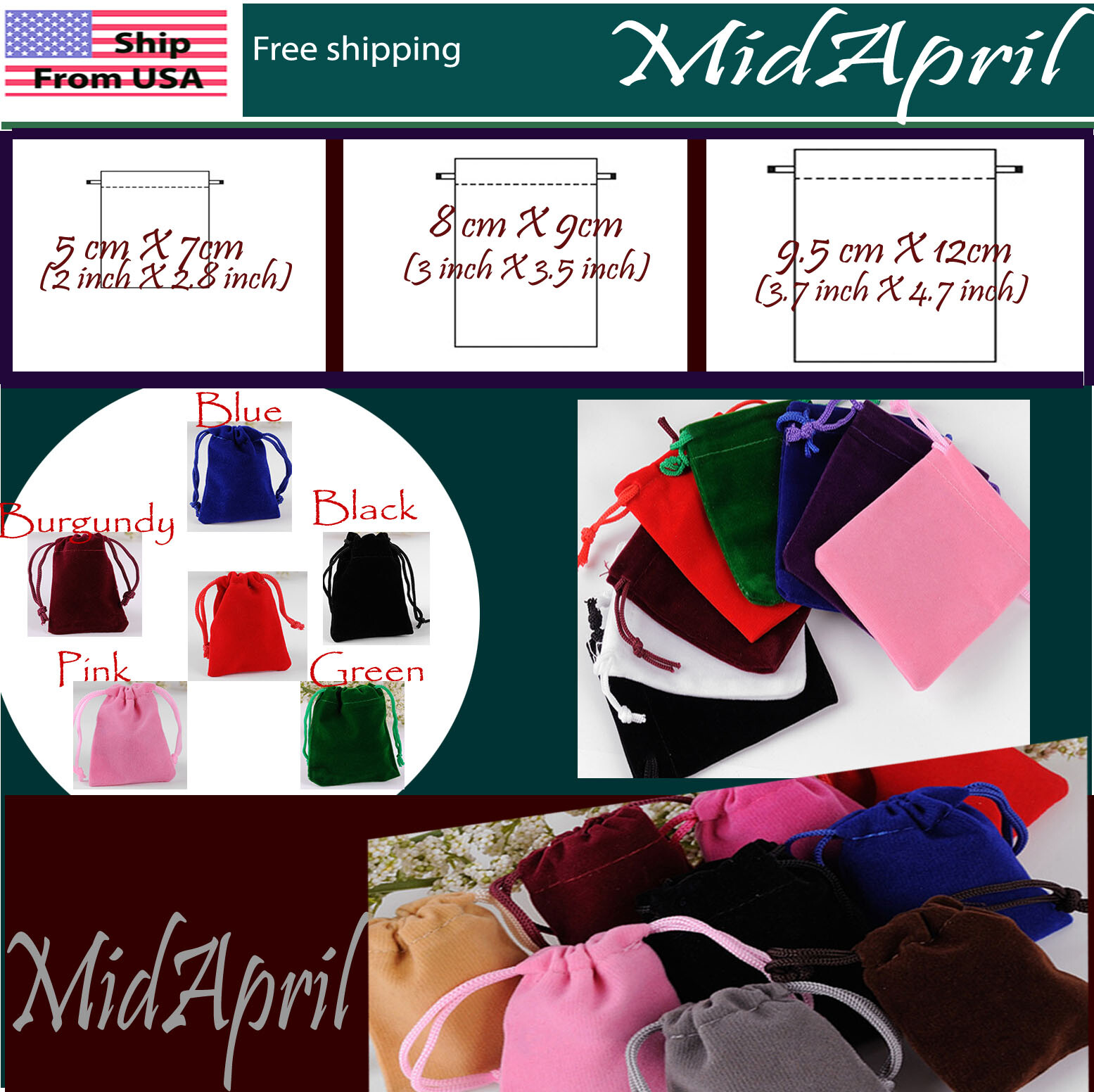 Wedding Party Bag Gift Small Velvet Jewelry Ring Pouch Drawstring small size