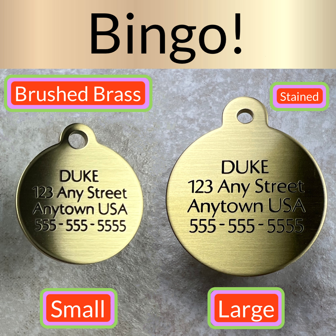 Custom Engraved Dog Tags Personalized Dog Collar Pet Tags Engraved BRUSHED BRASS