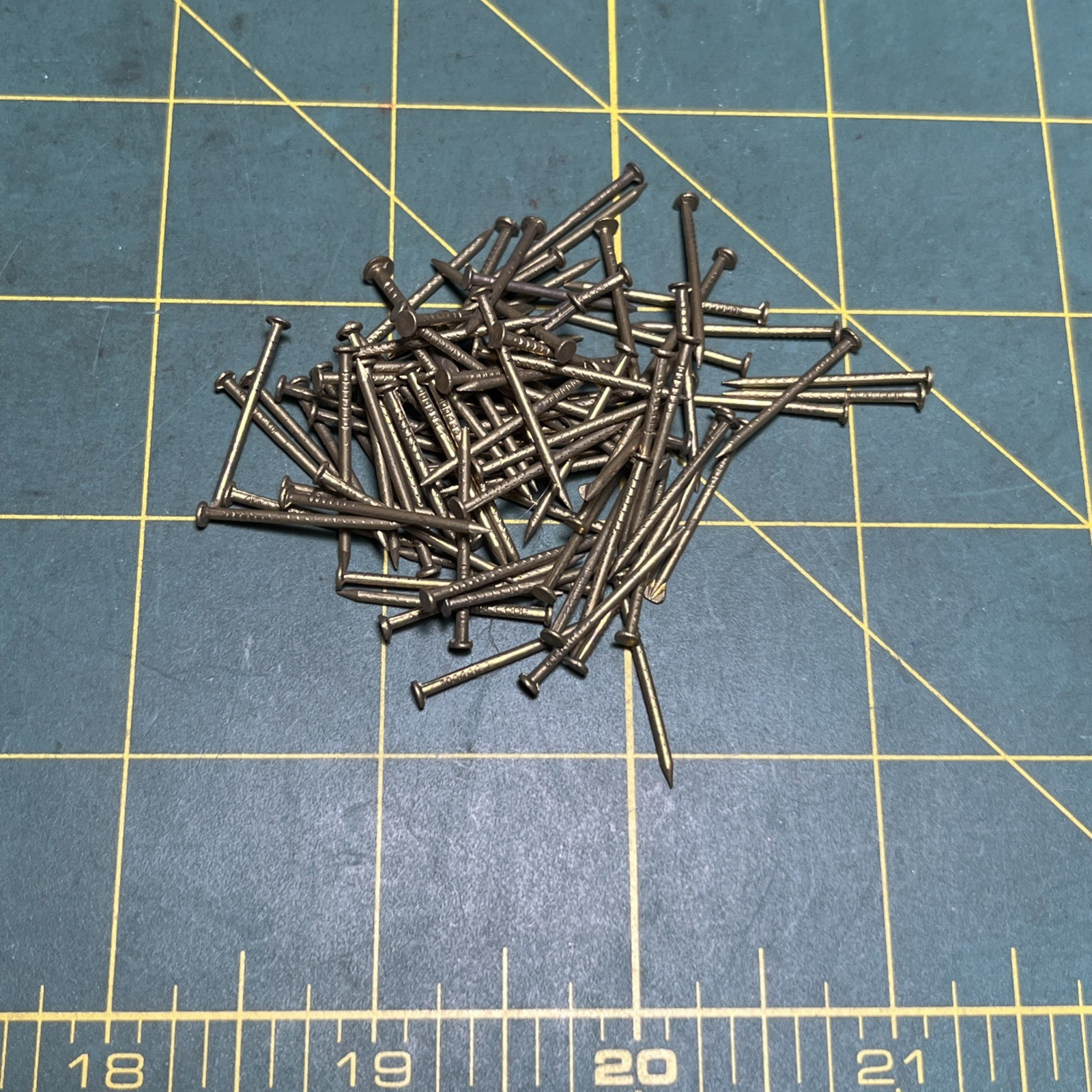 Vintage 100 Marine Grade Bronze Flathead Nails 7/8” Long