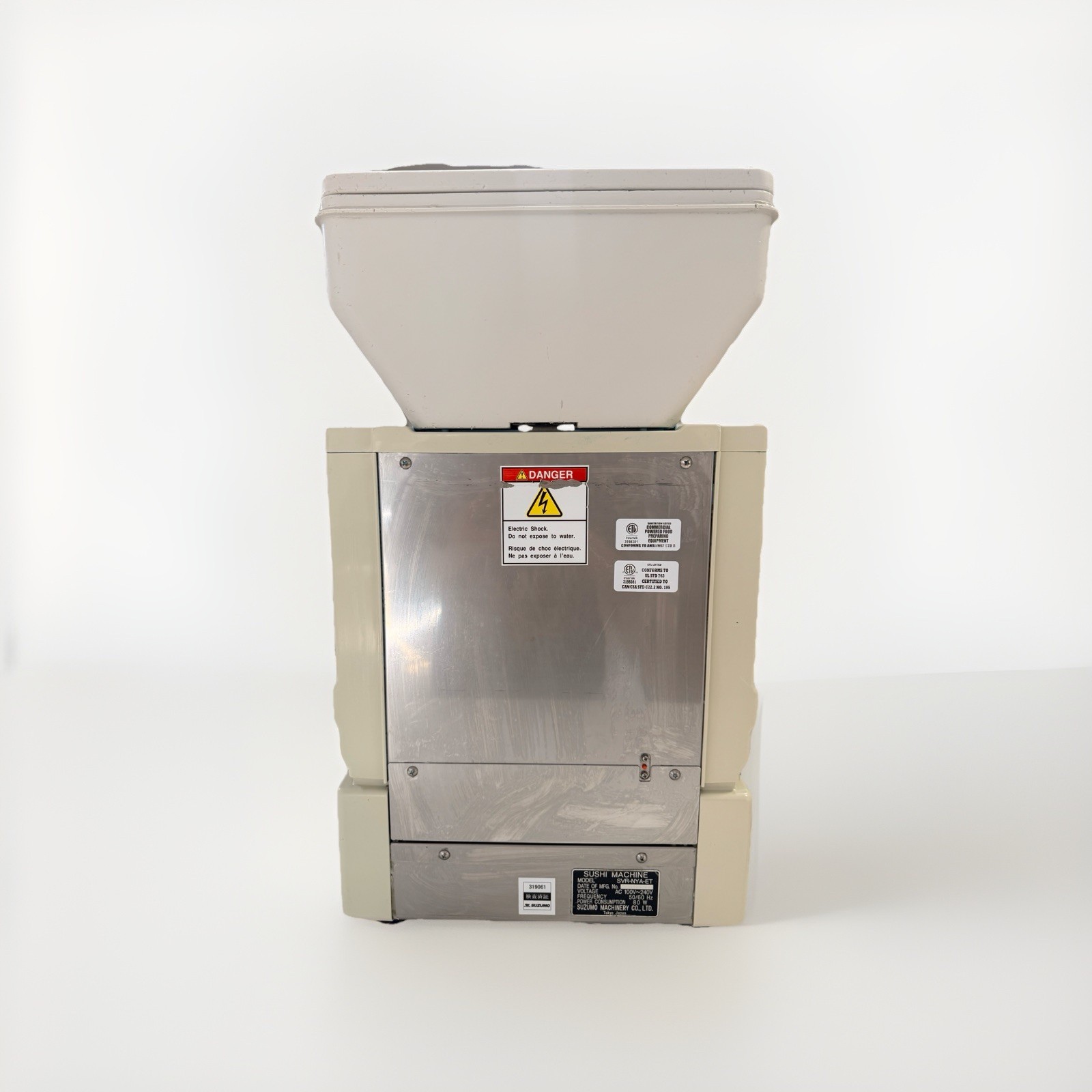 SUZUMO SVR-NYA-ET SUSHI SHEET RICE MAKING MACHINE W/ BRAND NEW HOPPER & Cover