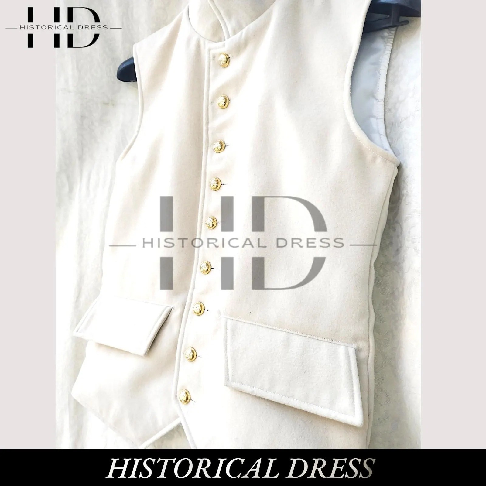 18th Century Off White Waistcoat and breaches British Revolutionary War uniform