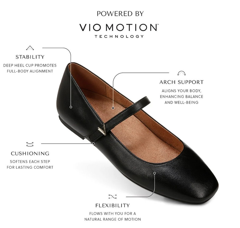 Vionic Alameda Black Mary Jane Flat Slip-on Shoe Women's sizes 5-11/NEW!!!