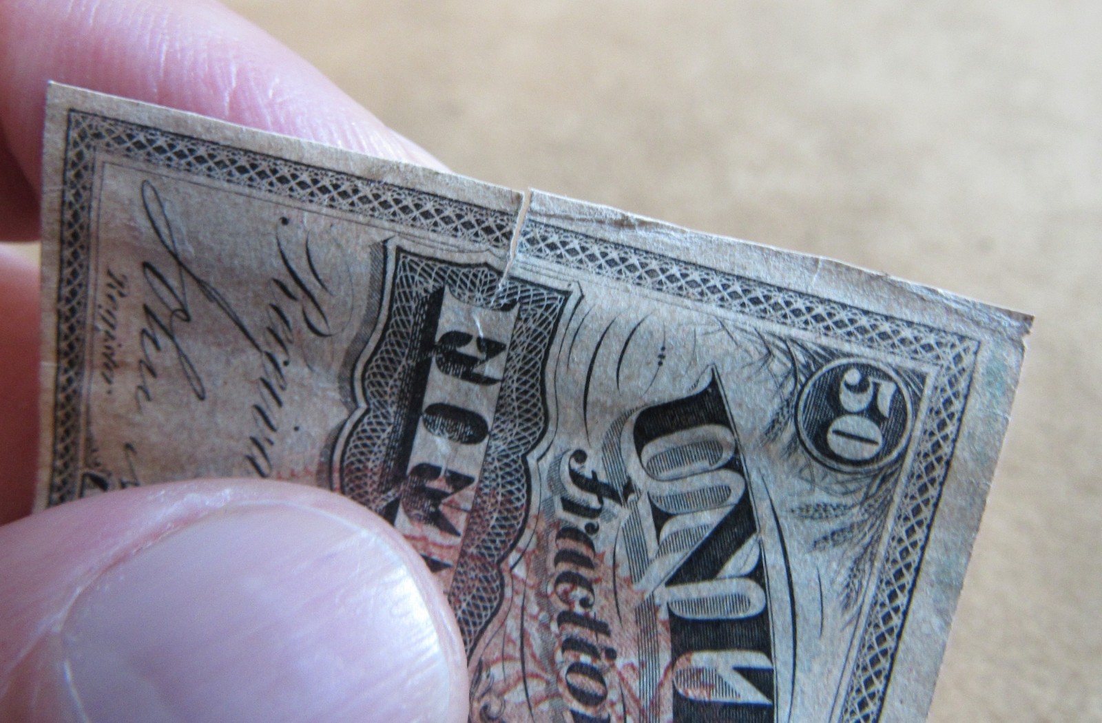 Civil War 1863 US Fractional Currency Note Abe Lincoln Fifty Cents 50