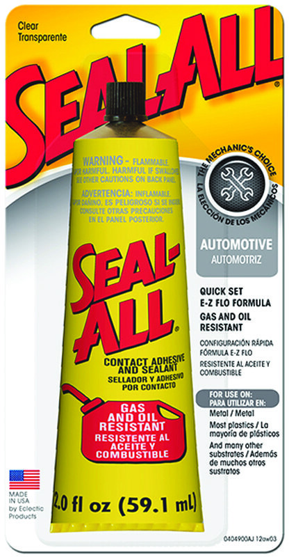 NEW SEAL ALL HEAVY DUTY ADHESIVE SEALANT 2 OZ TUBE GLUE CLEAR CONTACT 6279426