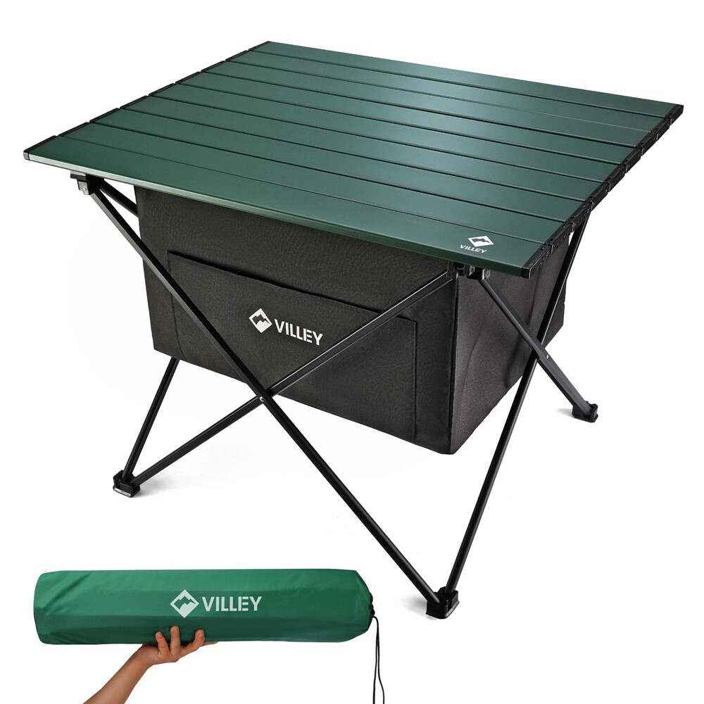 VILLEY 19" Camping Side Table w/Carrybag Ultralight Aluminum Folding Beach Table