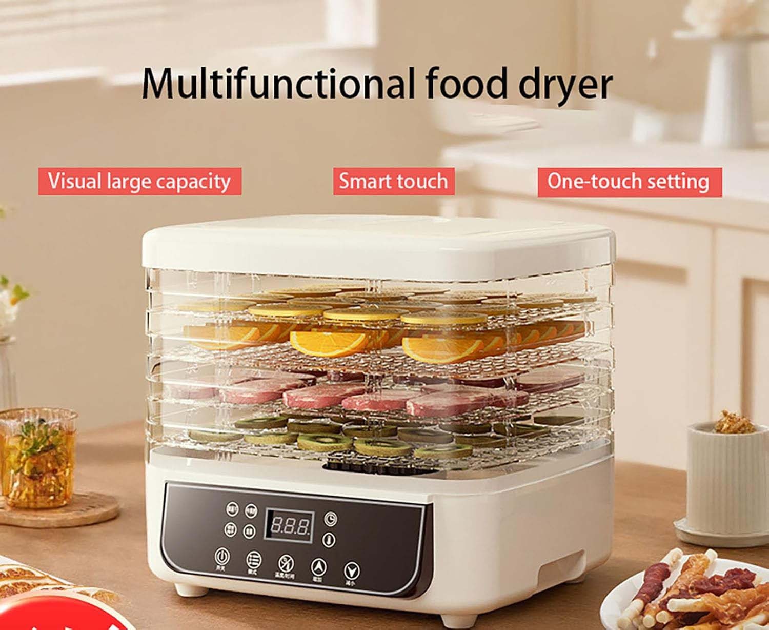5 Trays Electric Food Dehydrator Commercial Fruit Jerky Beef Meat Dryer Machine