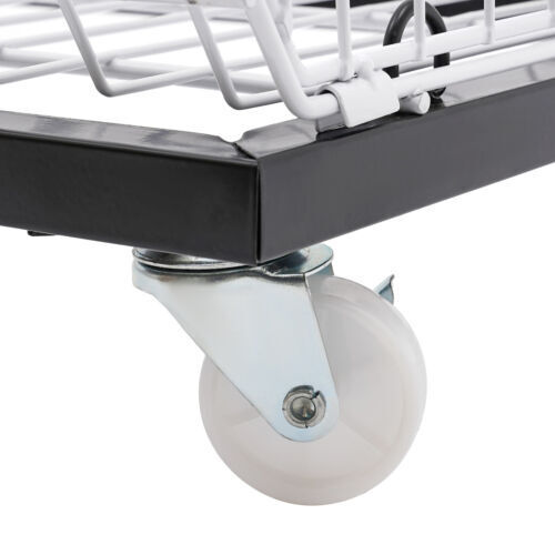 5 Tier Wire Grid Retail Display Shelf Merchandise Display Rack Stand w/4 Pulleys