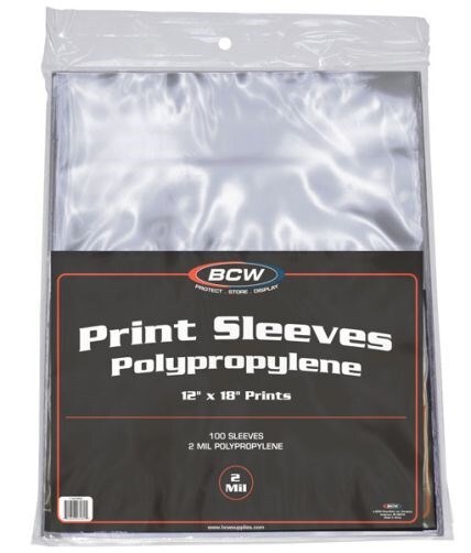 Pack of 100 BCW 12 x 18 Print / Poster Archival Poly Sleeves protectors holders