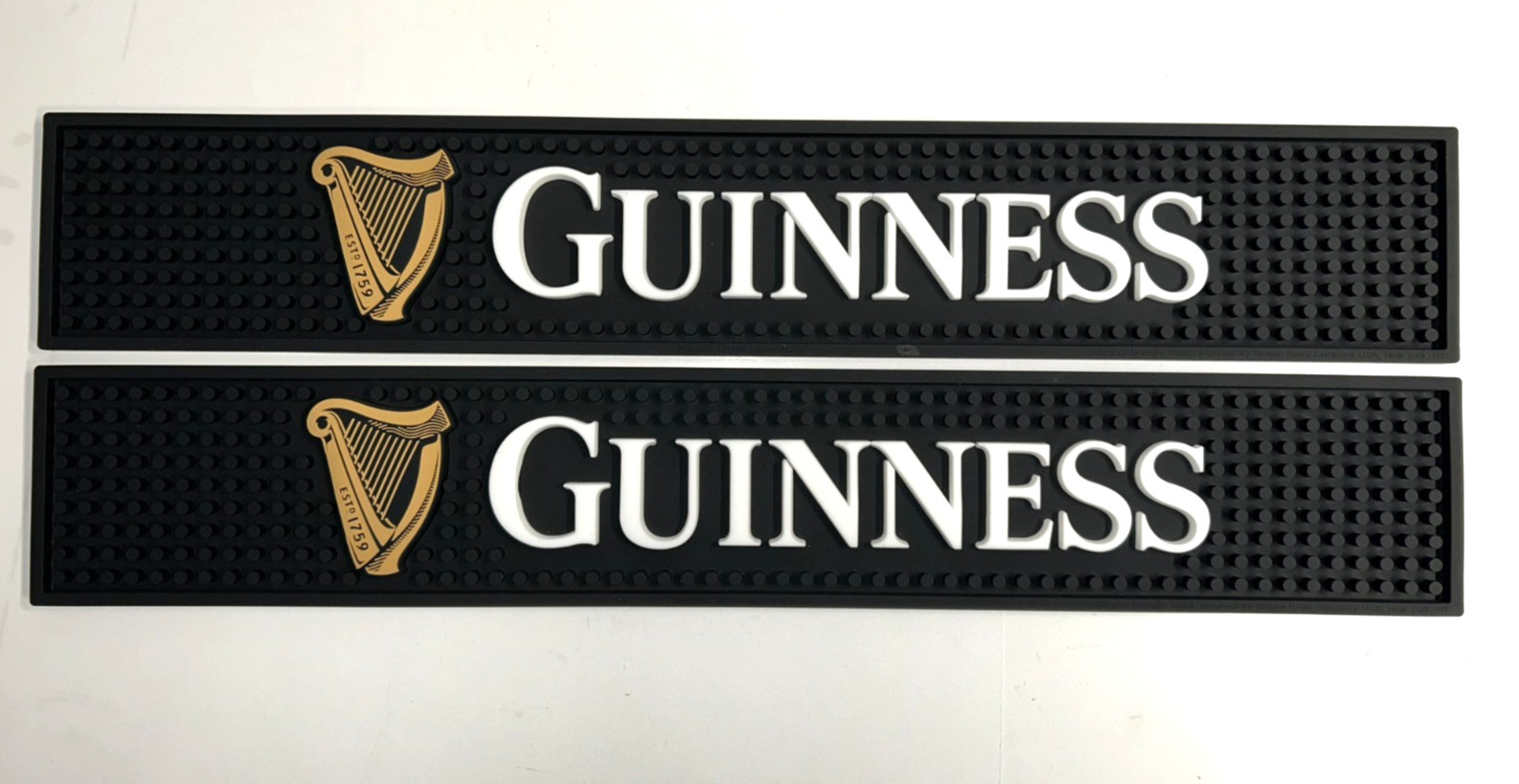 Guinness Rubber Bar Mats Set of 2 New Bar Rails Stout Man Cave