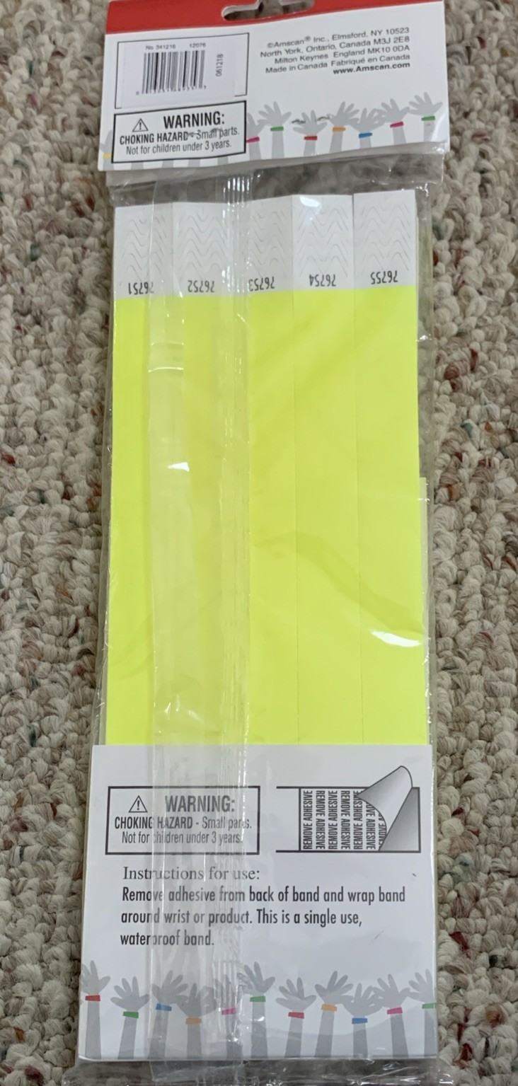 250 Numbered Secure Waterproof Wristbands NIP