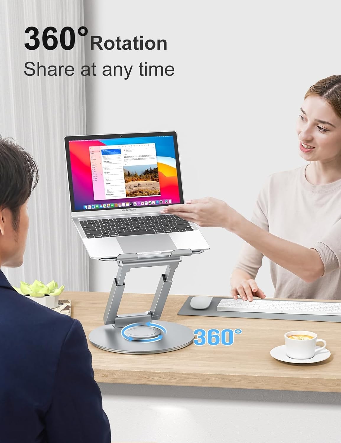 Height Adjustable Laptop Riser with Swivel Base – Perfect for Healthy Posture