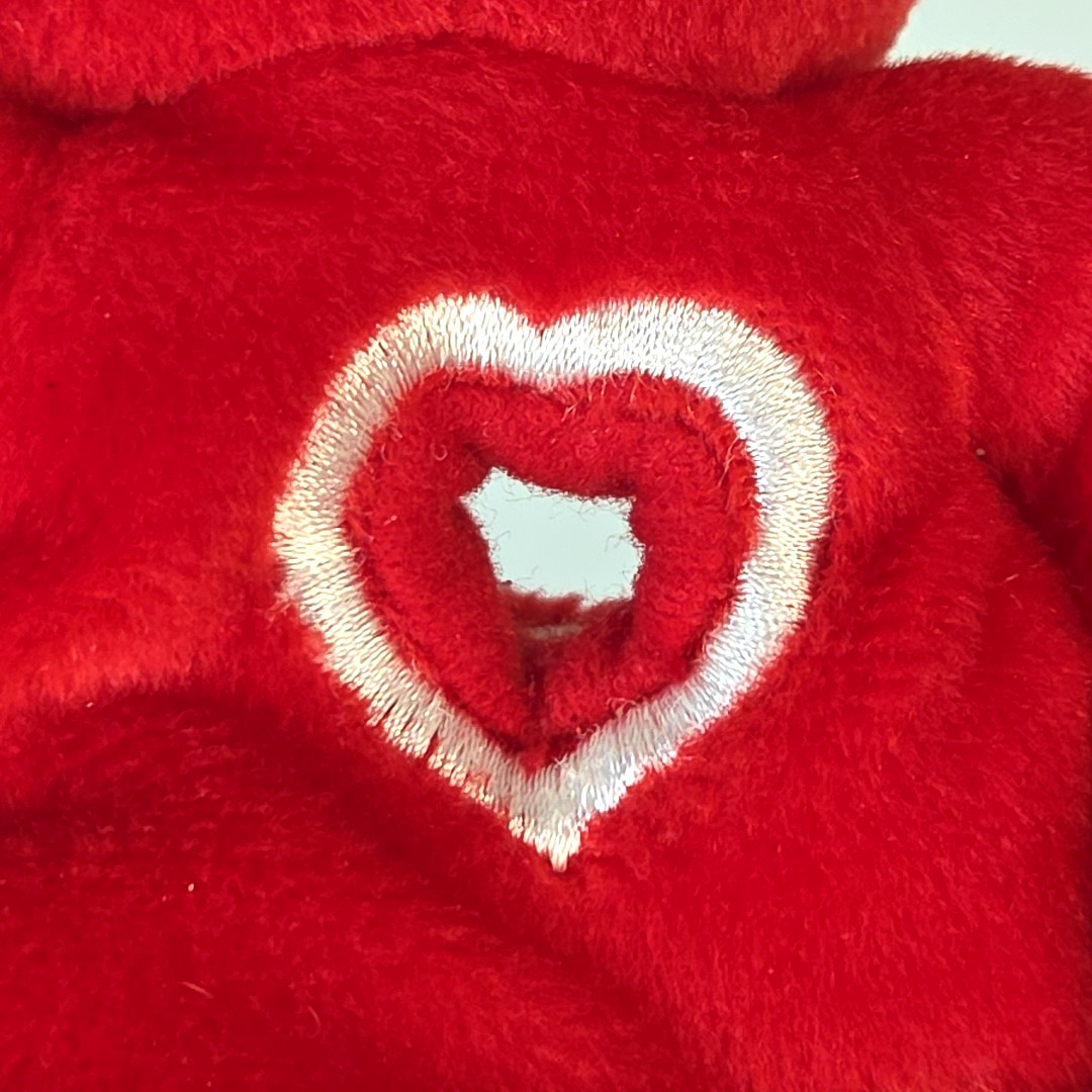 Idea Factory 1999 Meanies Valentines Red Heartless Bear Bean Bag Plush LE 7500