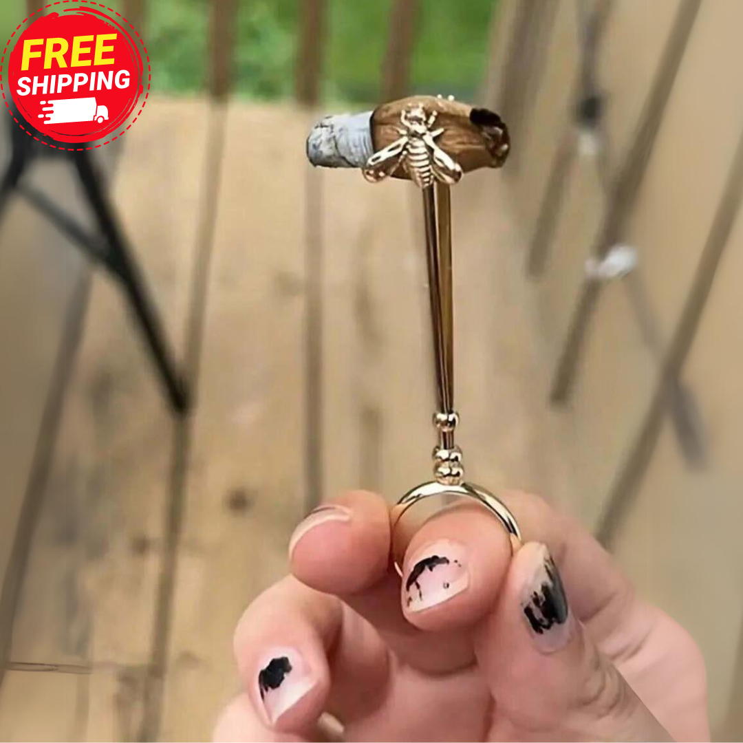 Golden Bee Shaped Cigarette Mouthpiece Elegant Mouthpiece Ring Cigarette Holder