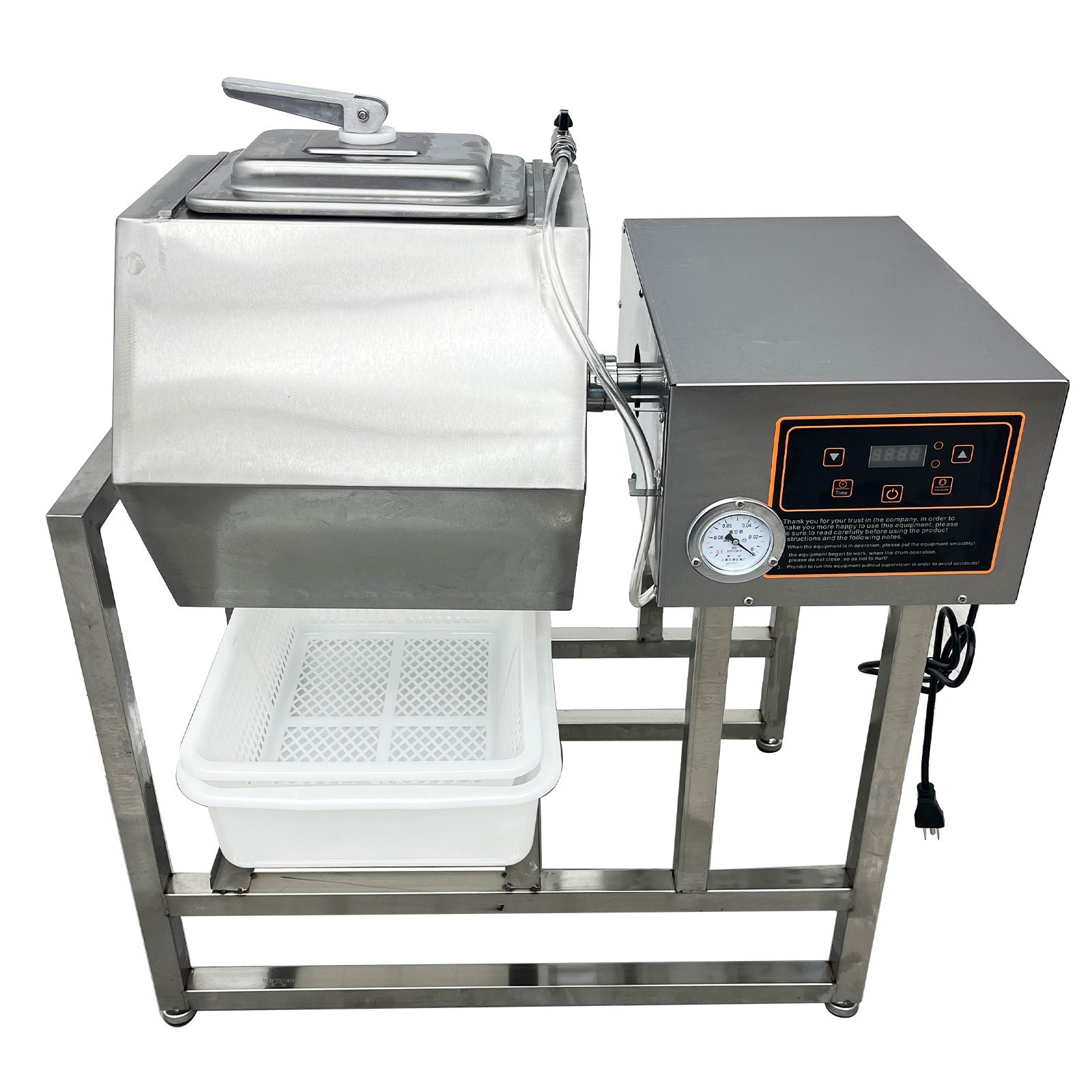 45L 12gal Vacuum Pump Meat Tumbler Marinator Vegetable Fermenting Machine Mixer