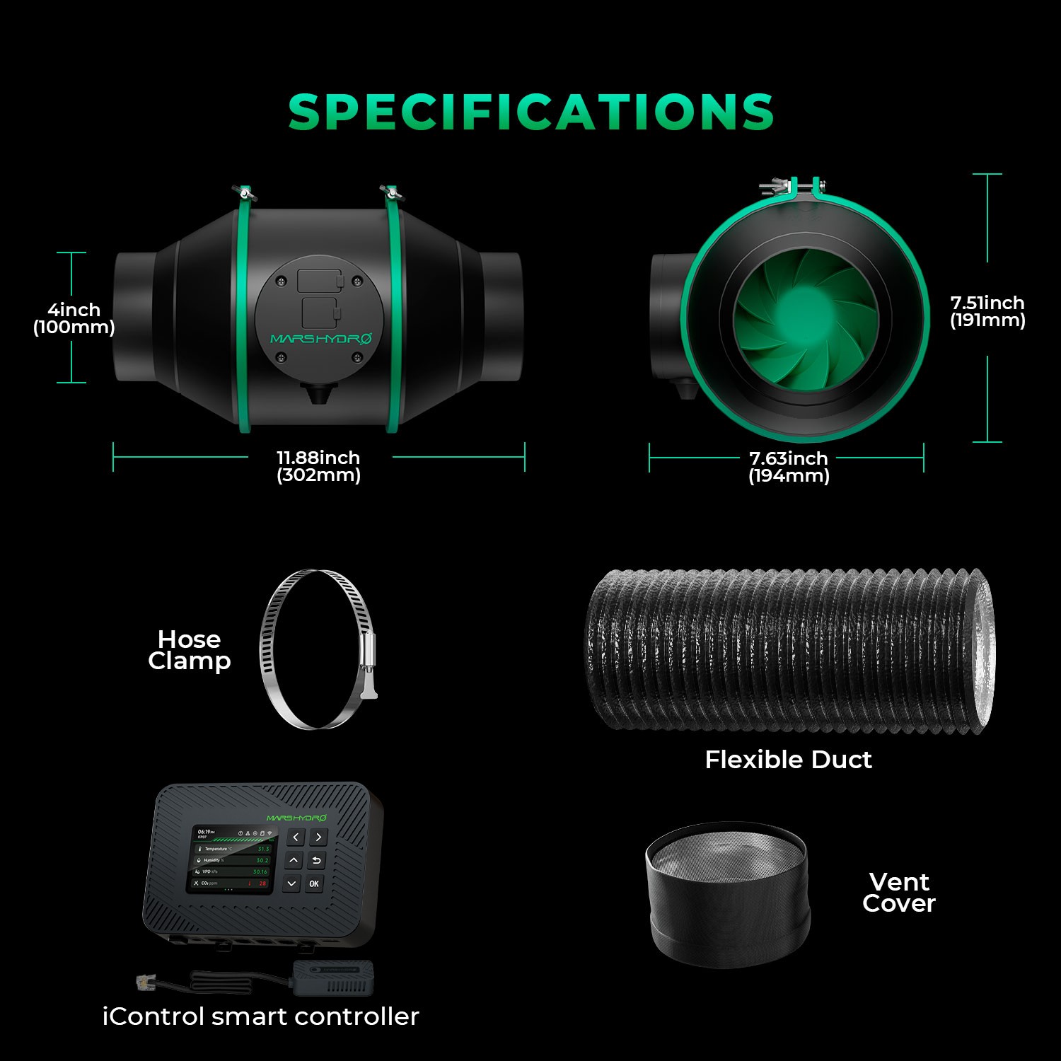 2025 Mars Hydro Smart Grow Tent Kits 2.6X2.6ft|150W LED|iControl Controller-APP
