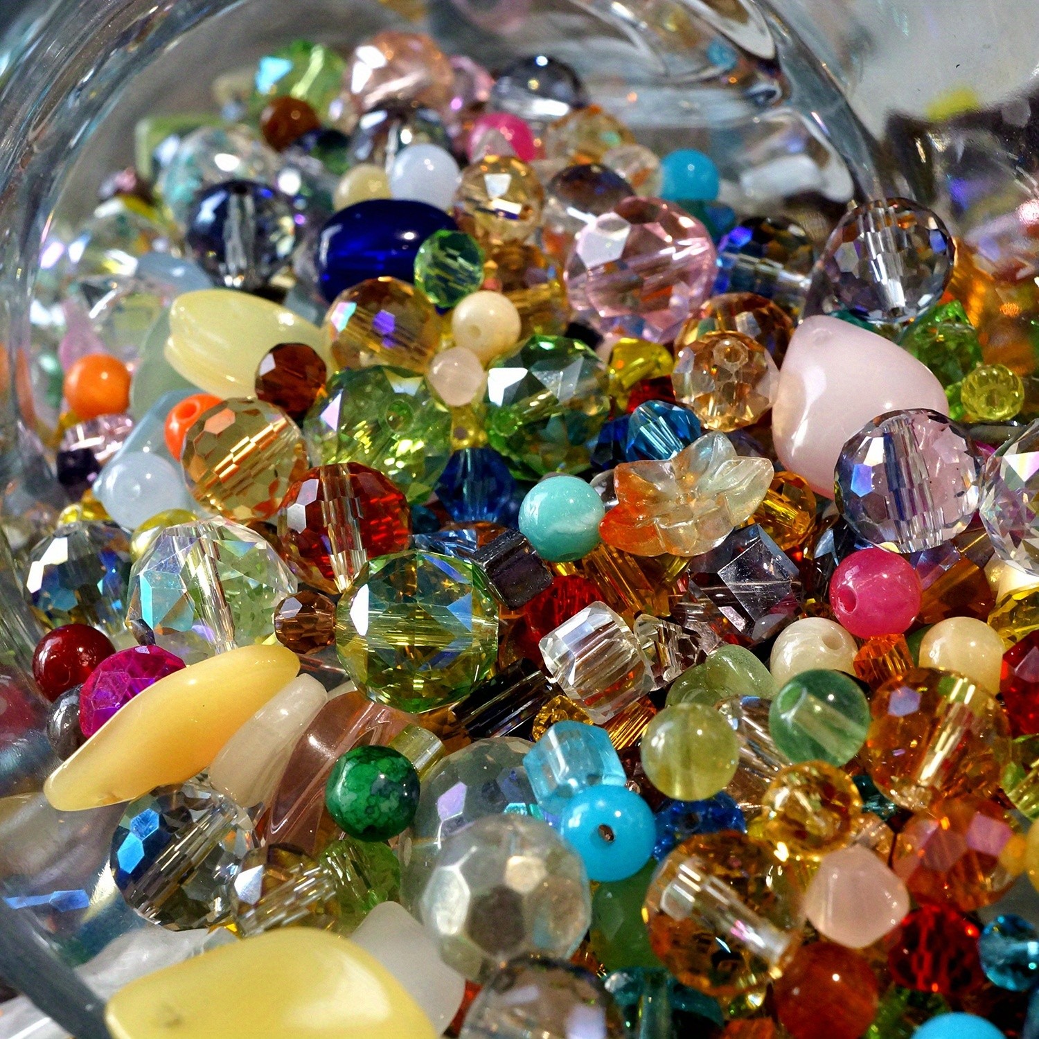 100g Pcs mixed Glass Shape Assorted Loose Spacer Beads Bulk Craft DIY Jewelry