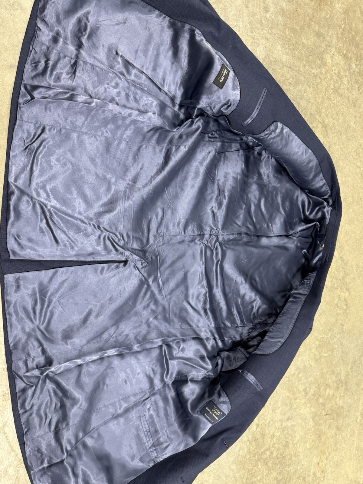 Brooks Brothers Blazer Jacket Mens 44L Blue Hopsack Tollegno Italy Wool Madison