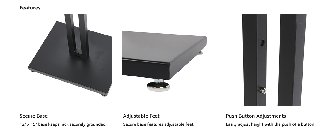 Clothes Rack Two Way 2 Straight Arms Clothing Retail Display Black 72" Metal