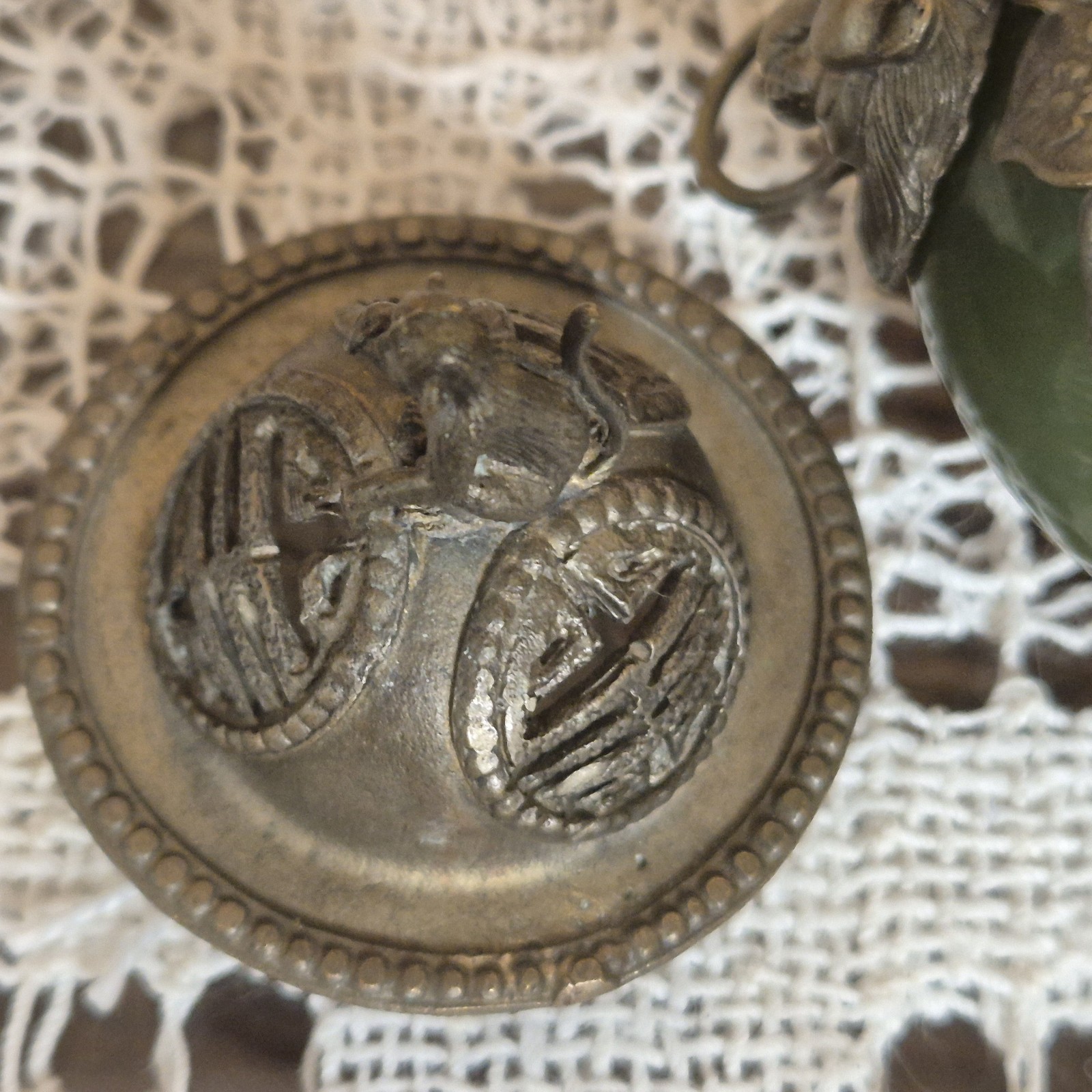 Antique Chinese Nephrite Jade Censer Incense Burner / SILVER HALLMARKS