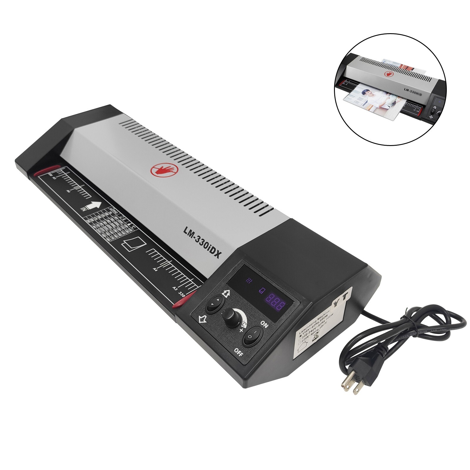 A3 Commercial Thermal Laminator 4 Rolls Pouch Film Hot&Cold Laminating Machine