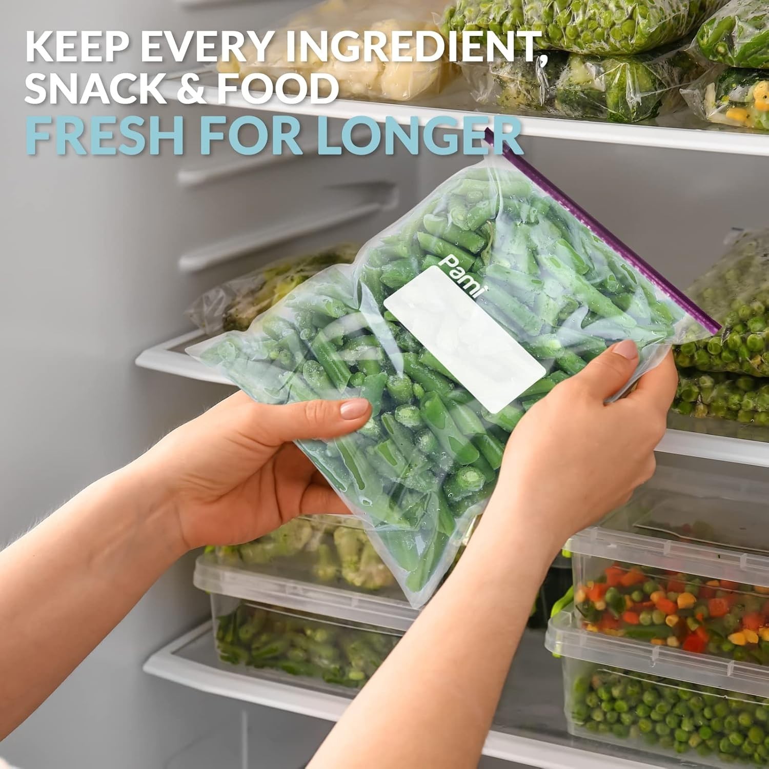 Jumbo 2.5 Gallon Slider Storage Bags Leakproof Reusable Freezer Food-Safe20–40ct