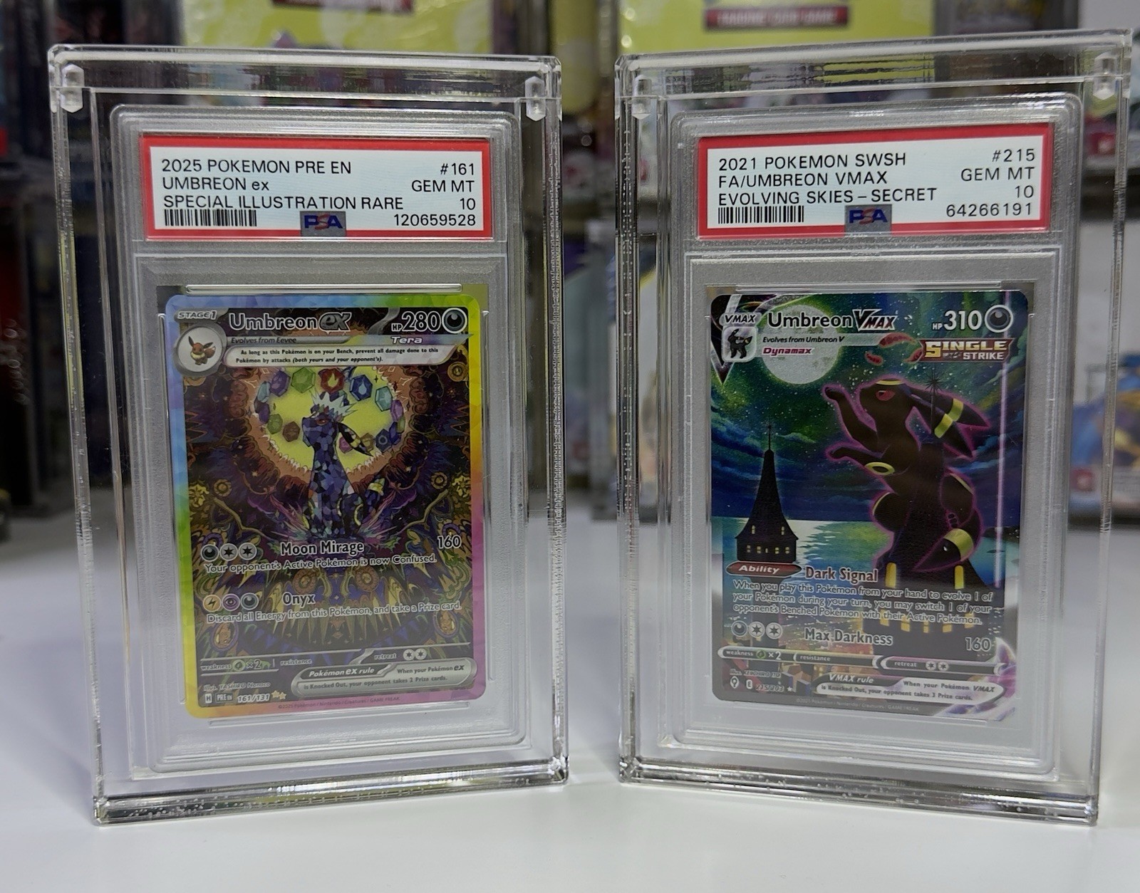 PSA Graded Card Slab Acrylic Case Display With Magnetic Lid