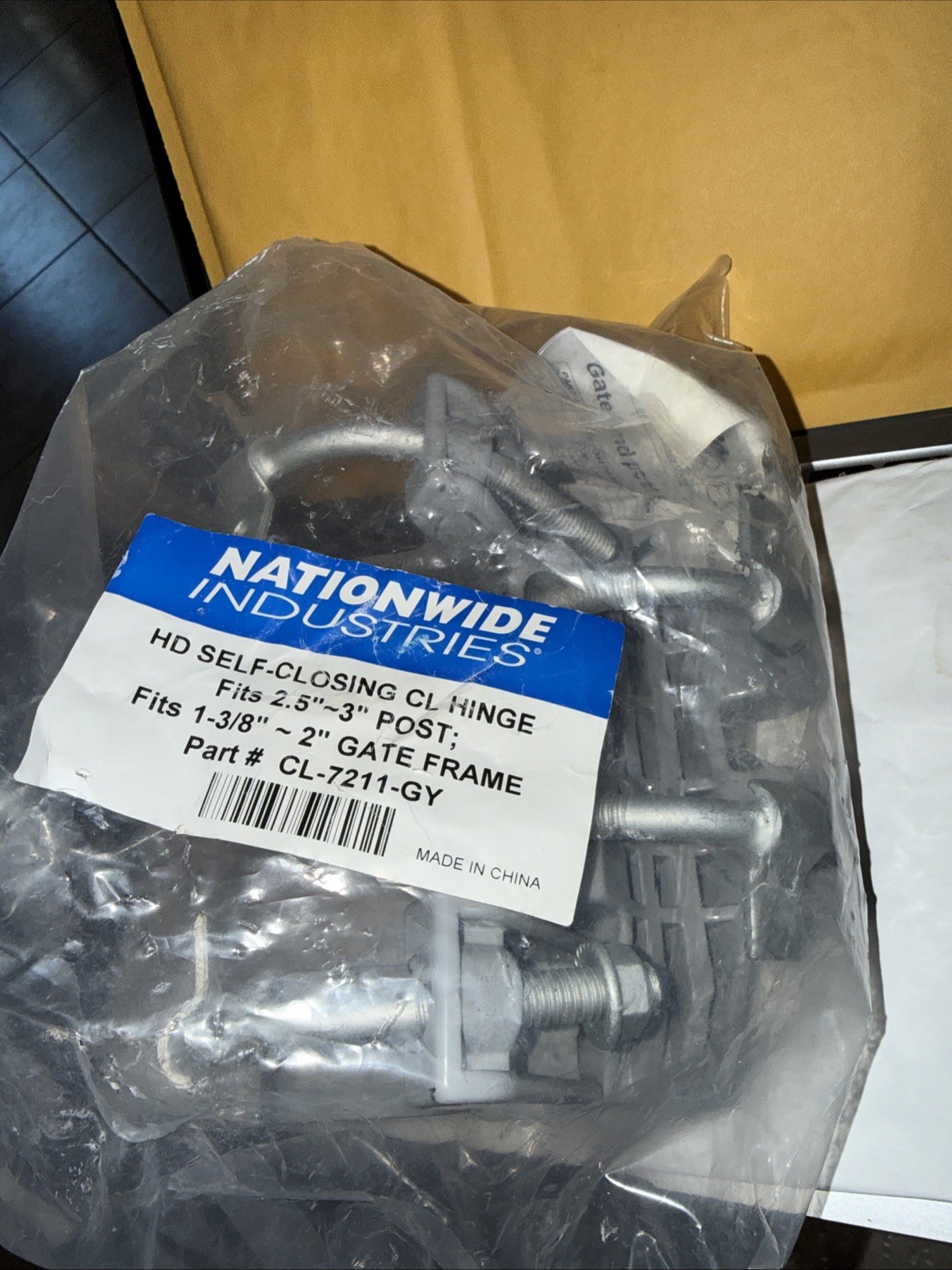 New Nationwide CL-7211-GY Self Closing Hinge 2-1/2" to 3" Durable Construction