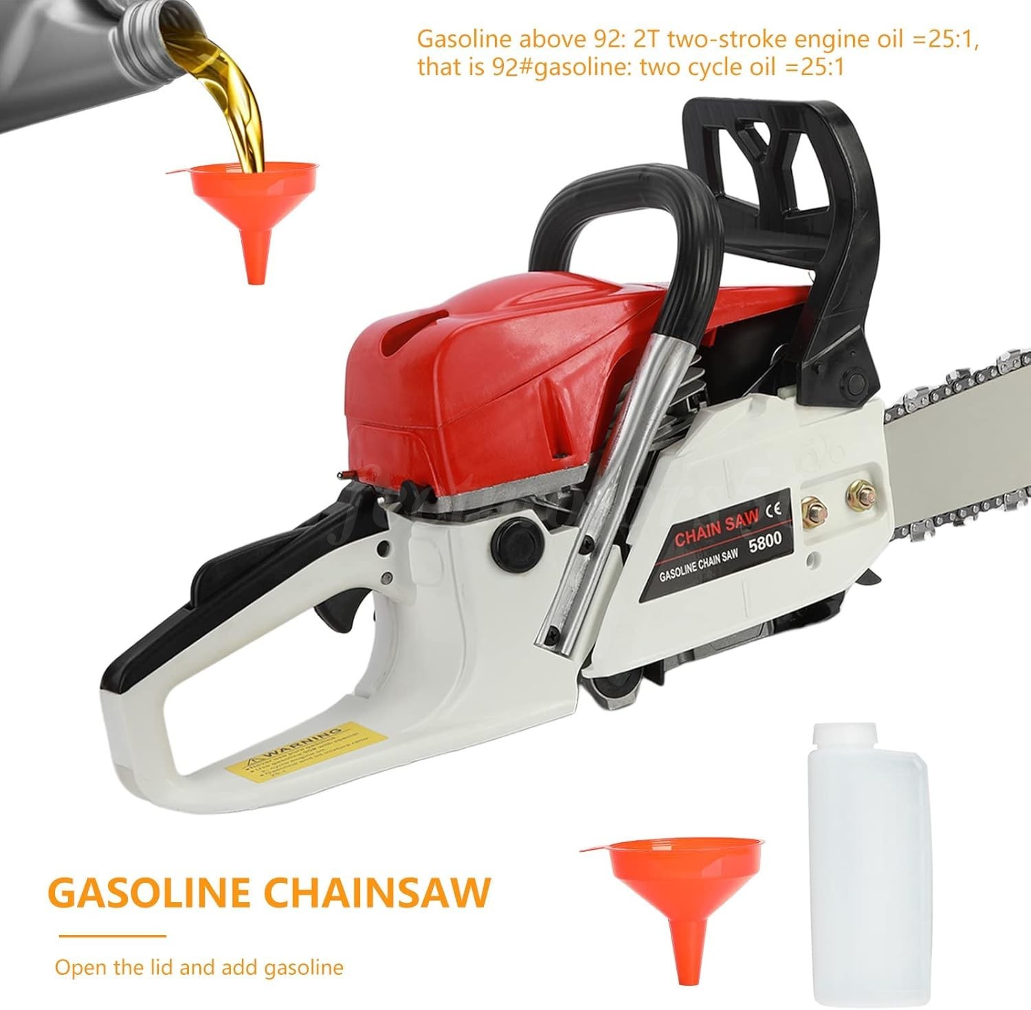 2-Stroke Gasoline Chainsaw 52 CC 20" Bar Power Engine Wood Cutting Gas Chain Saw
