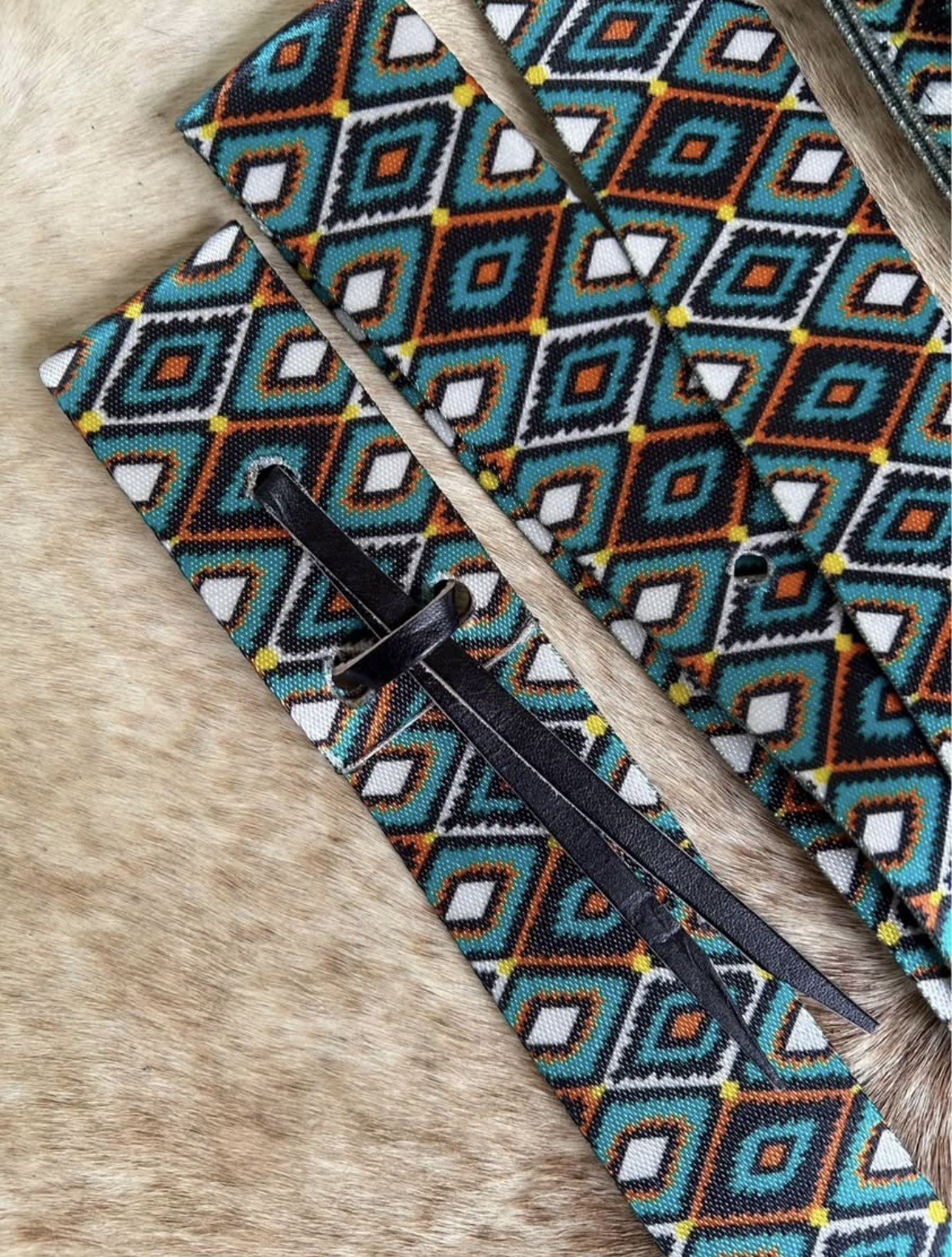TEAL Colorful Design Nylon Western Saddle Cinch Tie Strap & Off Billet SET Tack