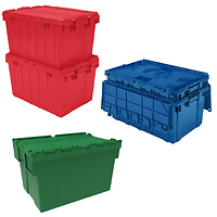 UBMOVE Storage Plastic Tote Crate Attached Lid Flip Top, 27"x16.9"x12.5" Color C