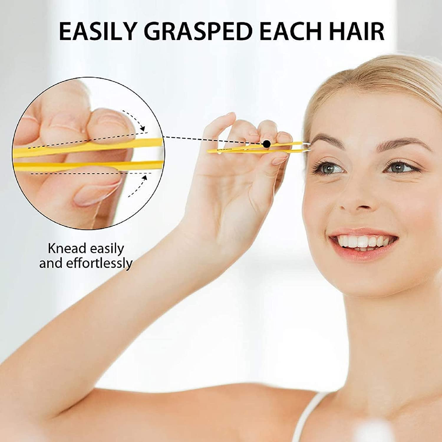 4Pcs Professional Stainless Steel Tweezers Set Ingrown Hair Remover Plucking Kit