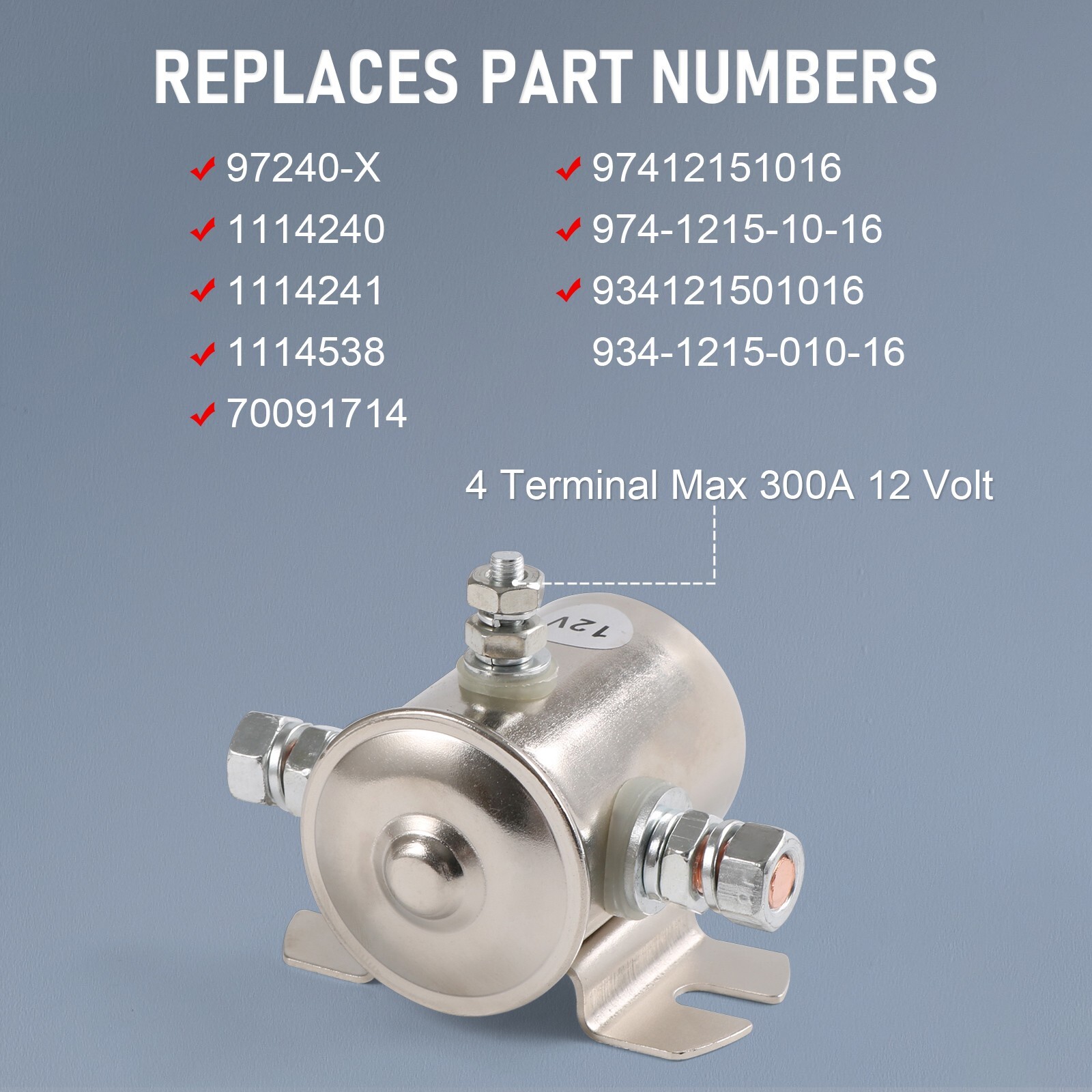 Max 200A 12 V Continuous Solenoid Relay 3 Terminal Heavy Duty Winch Marine