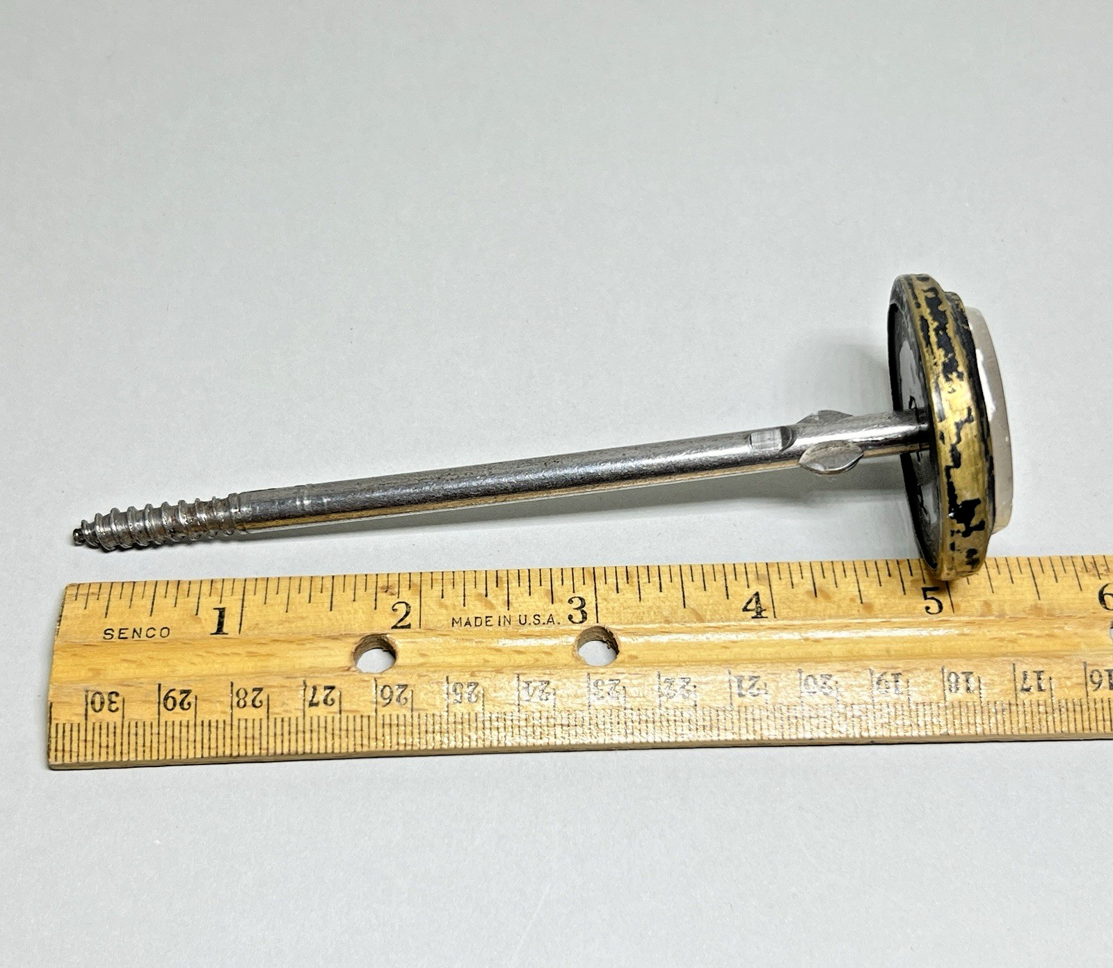 Victorian Sulfide Glass Red Star Threaded Picture Frame Wall Nail Antique