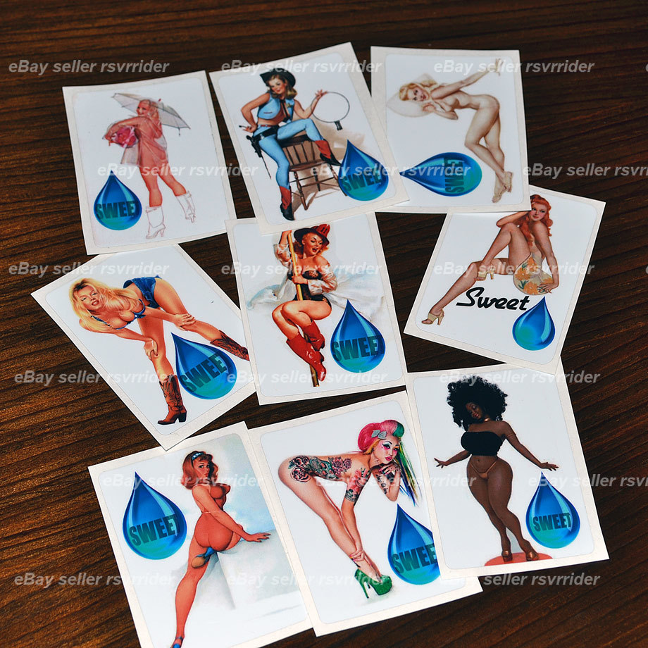 gas and oil rig hardhat decal sticker sweet water girl assortment pack