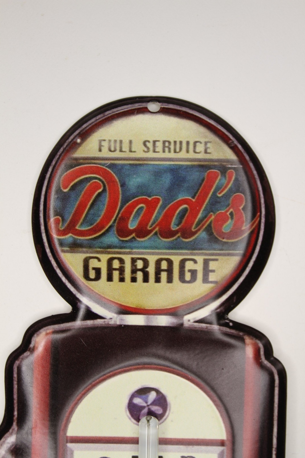1-DAD'S GARAGE, Indoor And Outdoor Thermometer,Vintage Look Gas Pump, DG-016T
