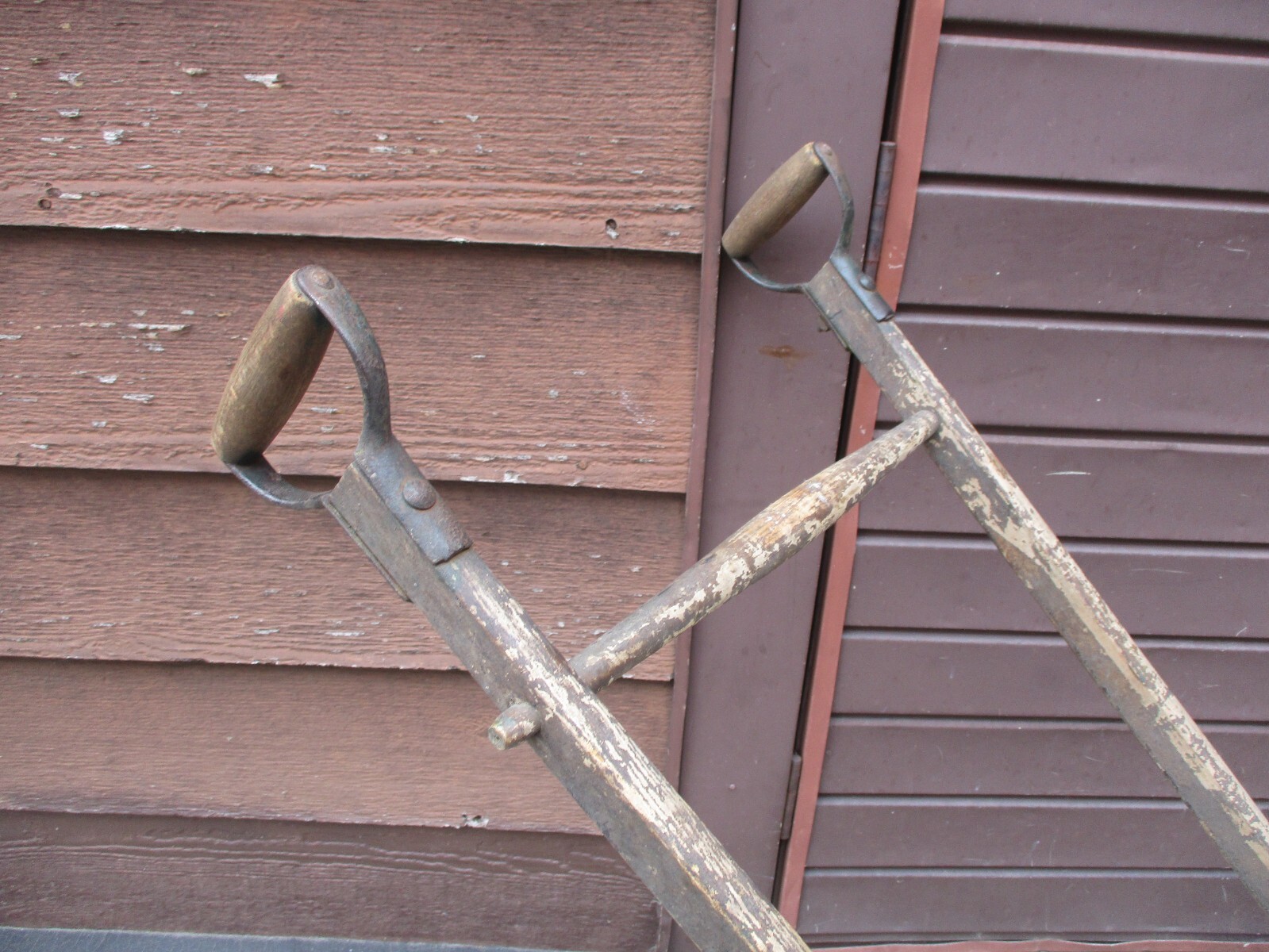 Antique 1900's Excelsior Double Wheel Farming Garden Cultivator Plow Wood /Metal