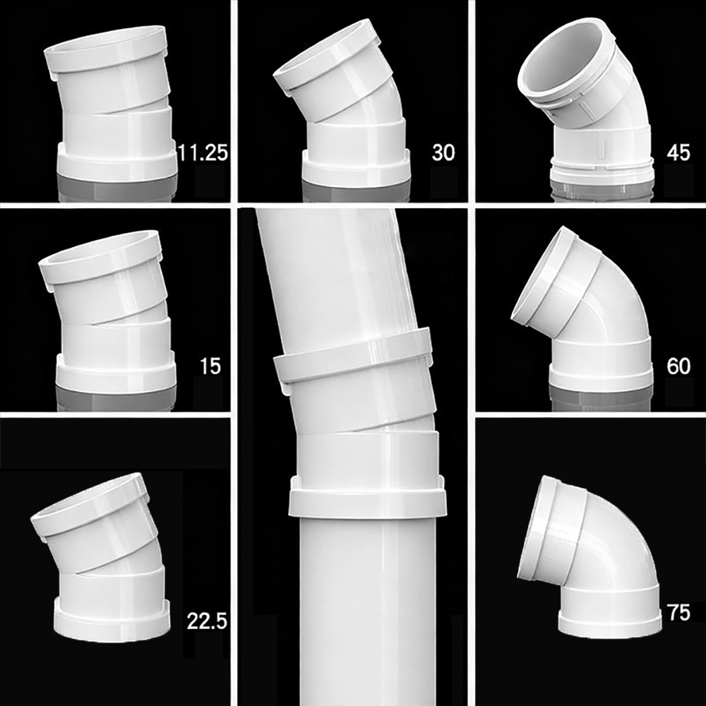 PVC Drain Pipe Coupling Connector Plumbing Fitting Elbow Various Angles / Size