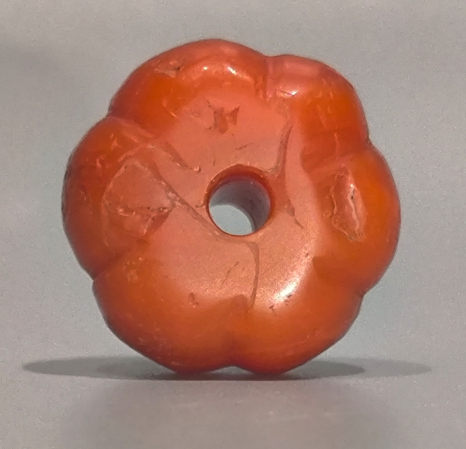 Tibet Vintage Old Noble Buddhist Jewelry Gem Nanhong Red Agage Melon Bead Amulet