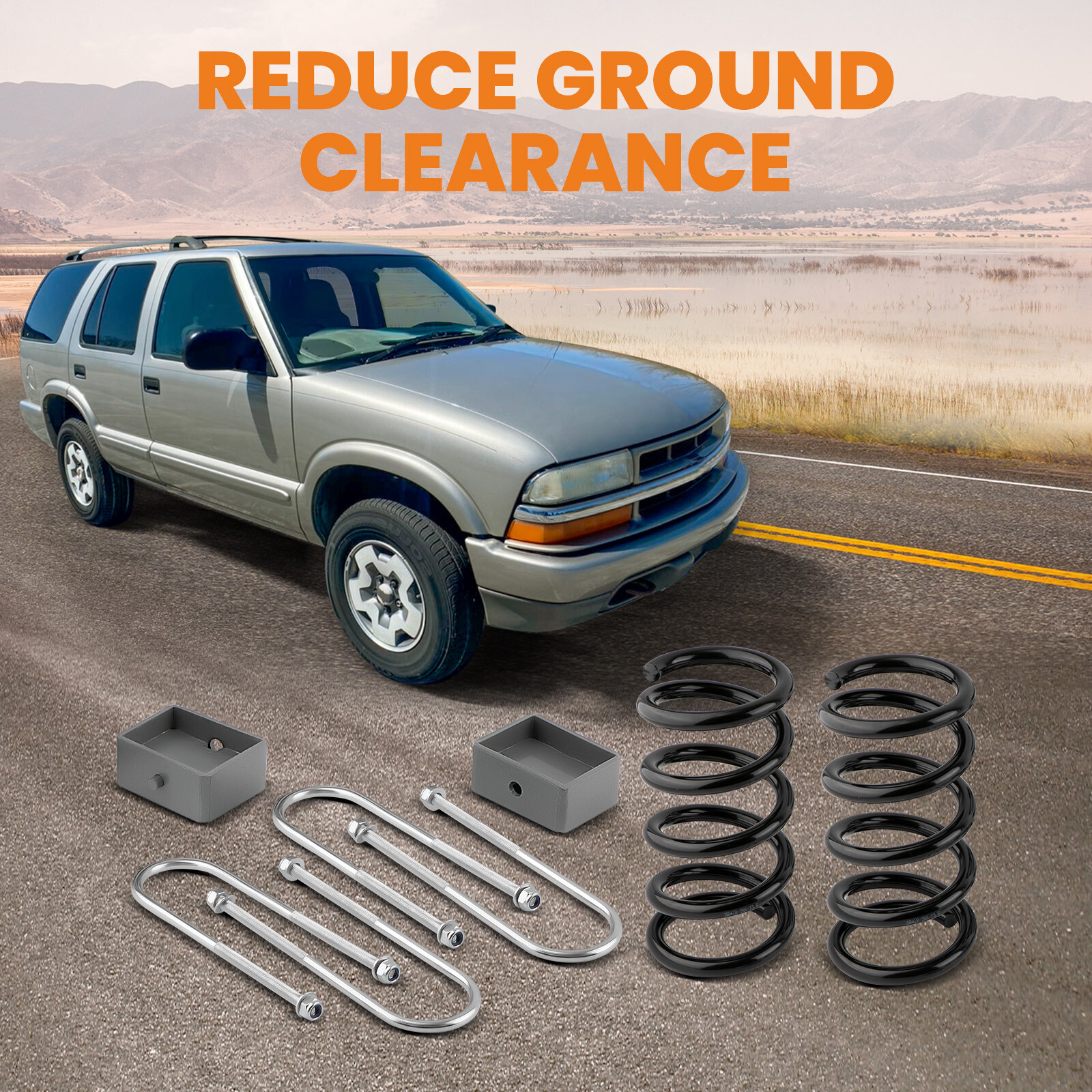 Front 3" & Rear 4" Coil Spring Lowering Kit For Chevy S10 GMC S15 1982-2004