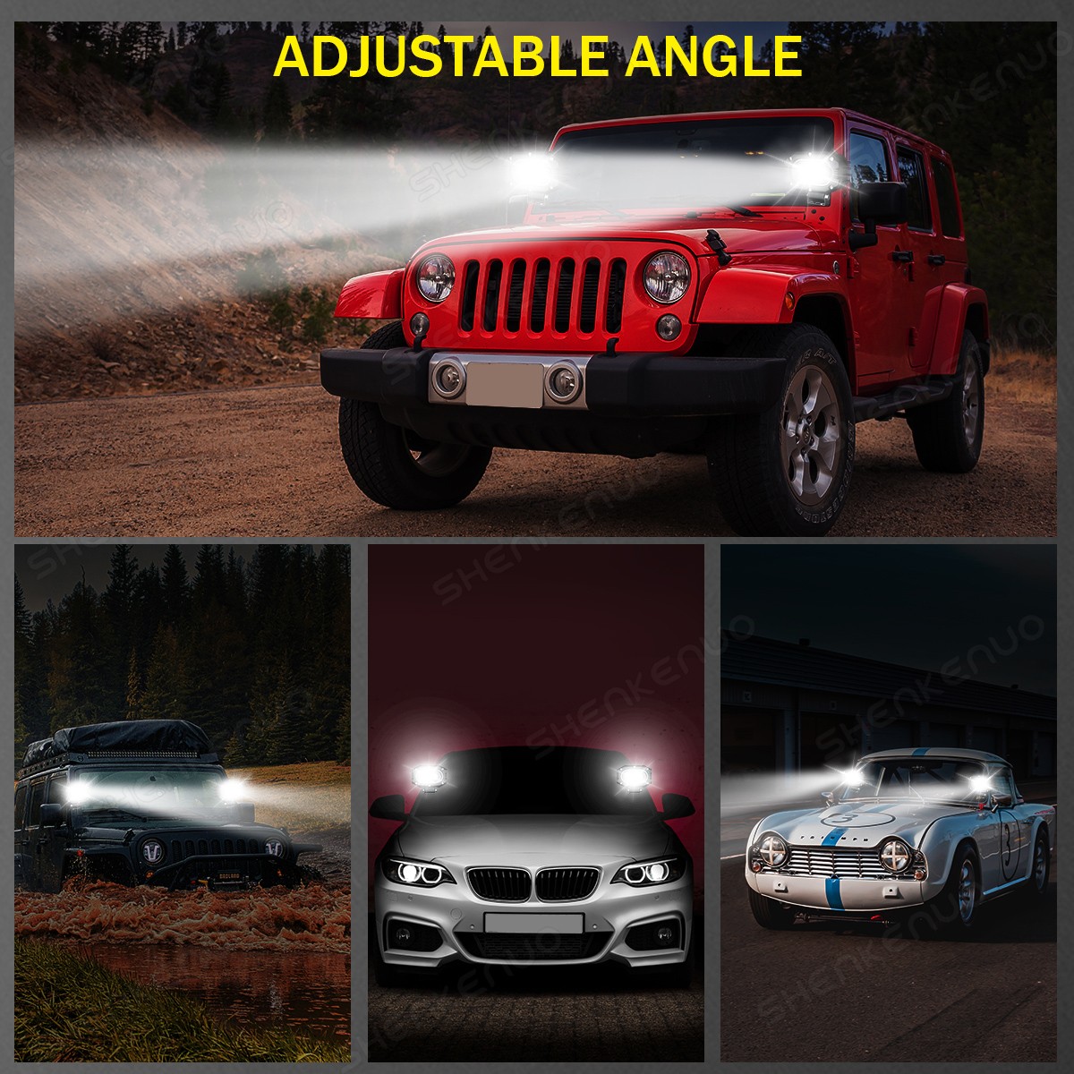 White 4" LED Work Light Bar Spot Pods Fog Lamp Offroad Driving Truck SUV 4WD