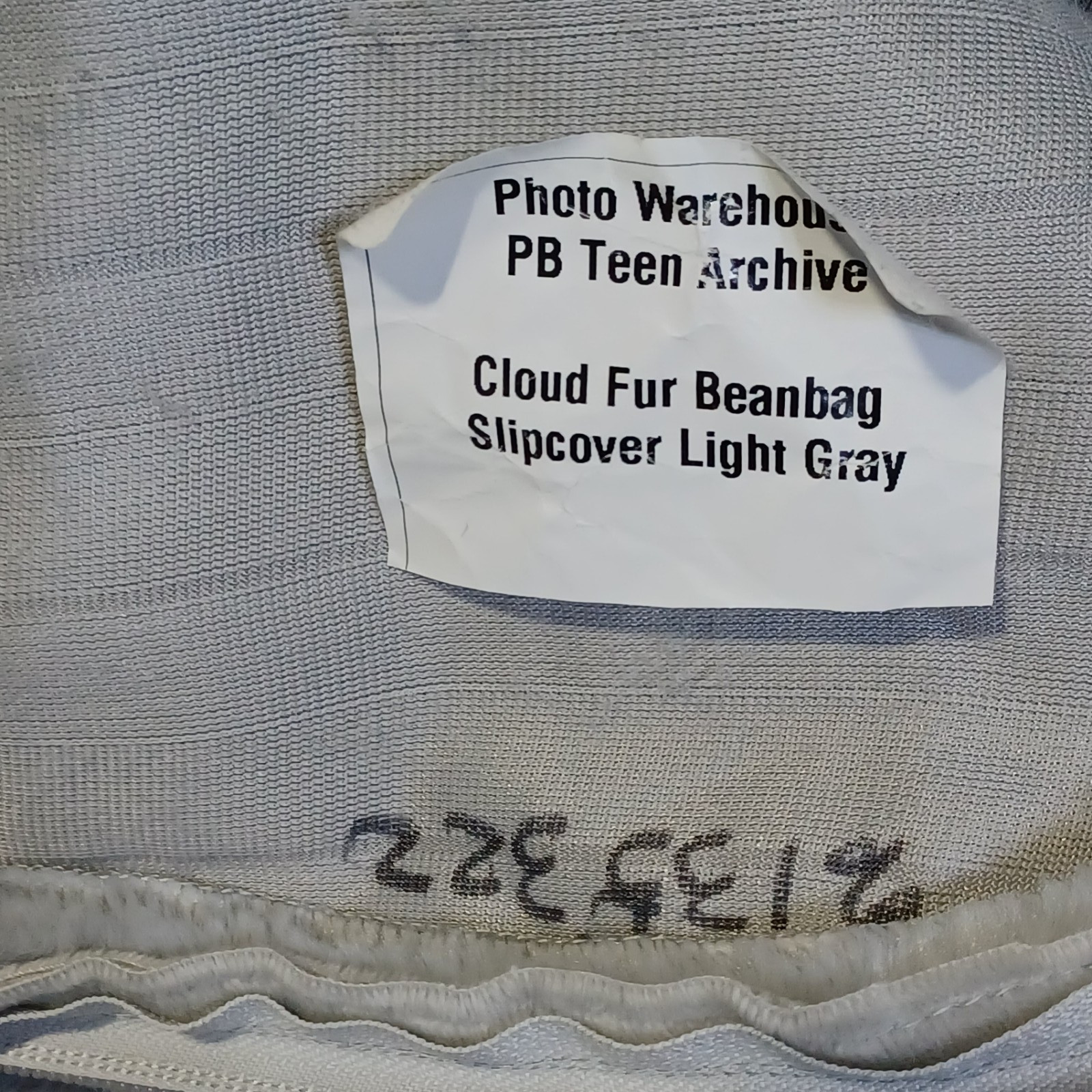 Pottery Barn Teen Channel Cloud Fur Bean Bag Cover Marketing Sample Light Gray