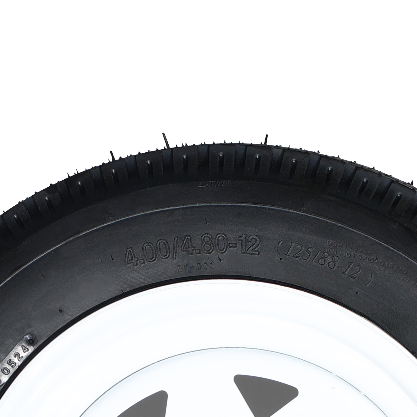 2pcs Trailer Tires & Rims 4.80-12 480-12 4.80x12 LRB 5 Lug White Spoke Wheel