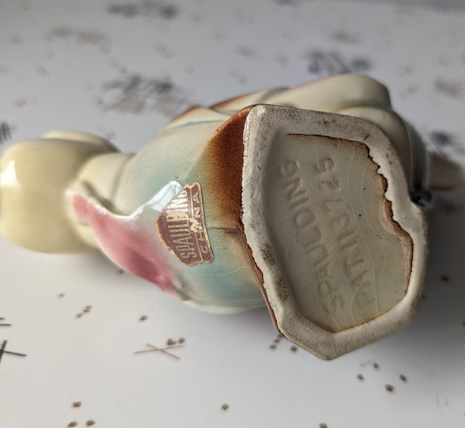 Spaulding China Duck Creamer Vintage Duck Wearing Blue Hat