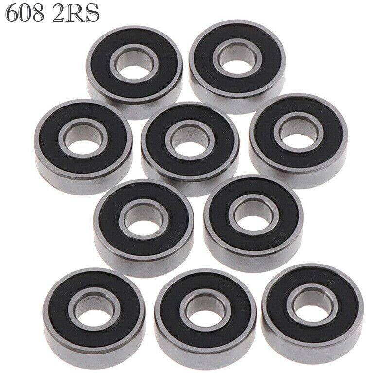 608-2RS Ball Bearing 8x22x7 Two Rubber Sealed Chrome Skateboard 608RS (20pcs)