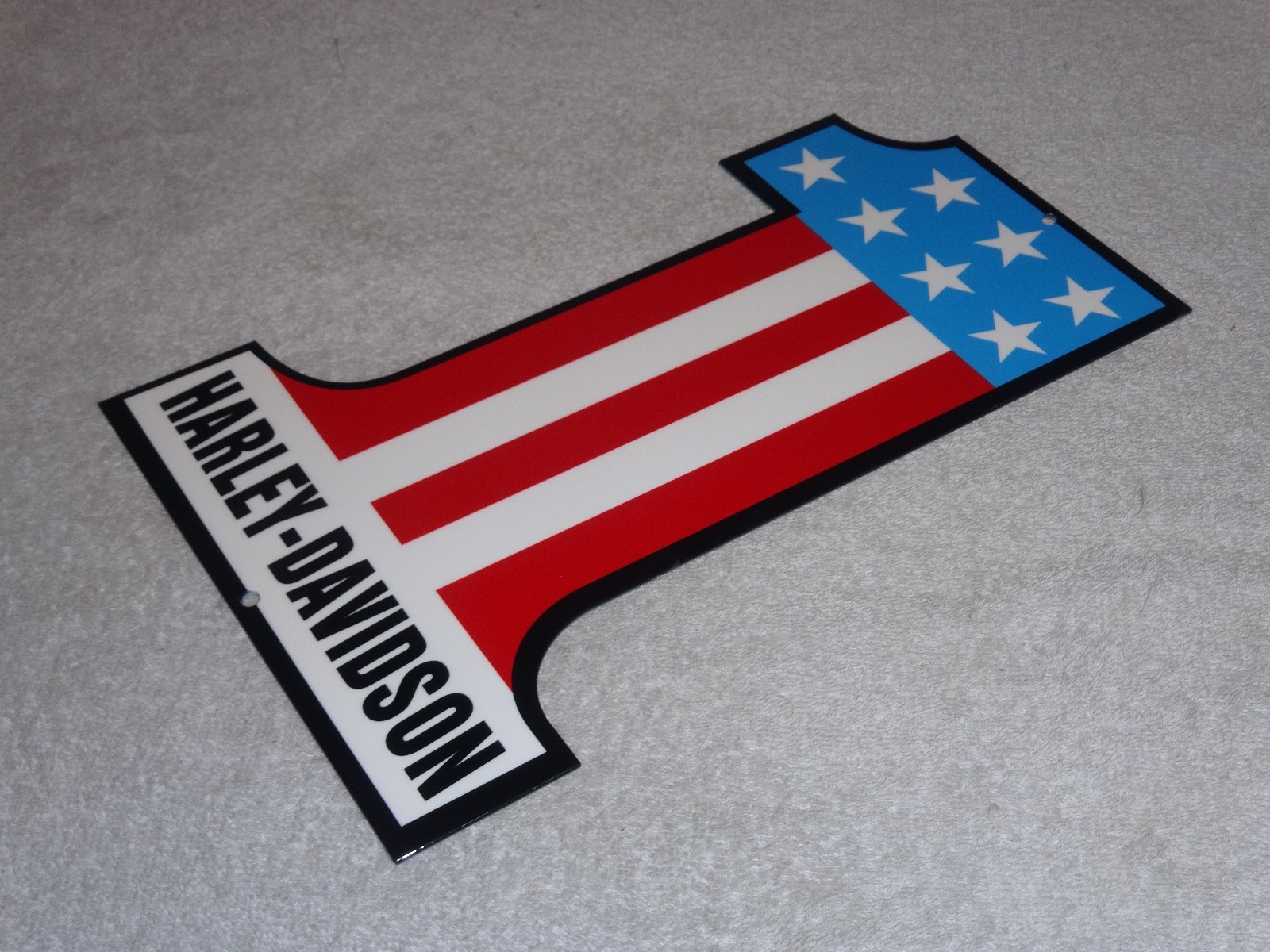 VINTAGE HARLEY DAVIDSON #1 MOTORCYCLES 12" METAL GASOLINE & OIL MOTORCYCLE SIGN!