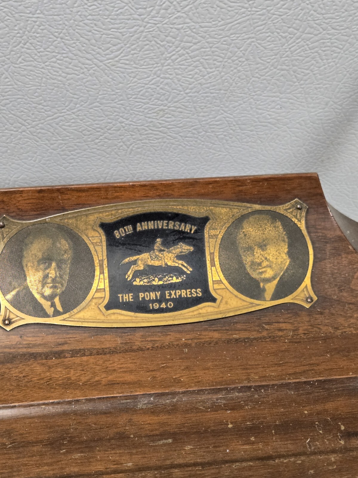 Old 1940 Pony Express Presentation Sheaffer Pen Desk Set Roosevelt Rock Glen PA