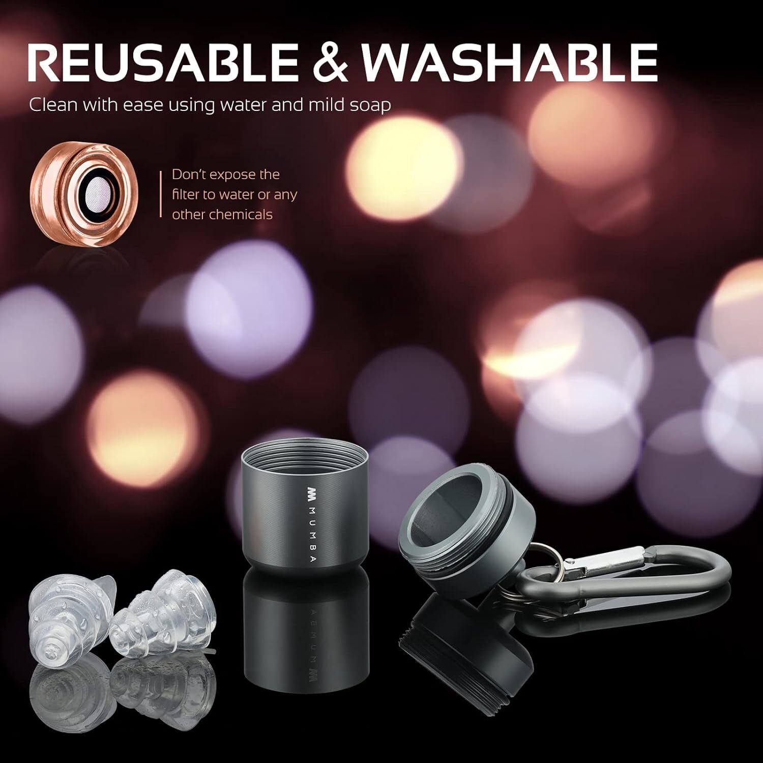 Reusable High Fidelity Ear Plugs, 24dB Advanced Filtering Tech Ear Protection US